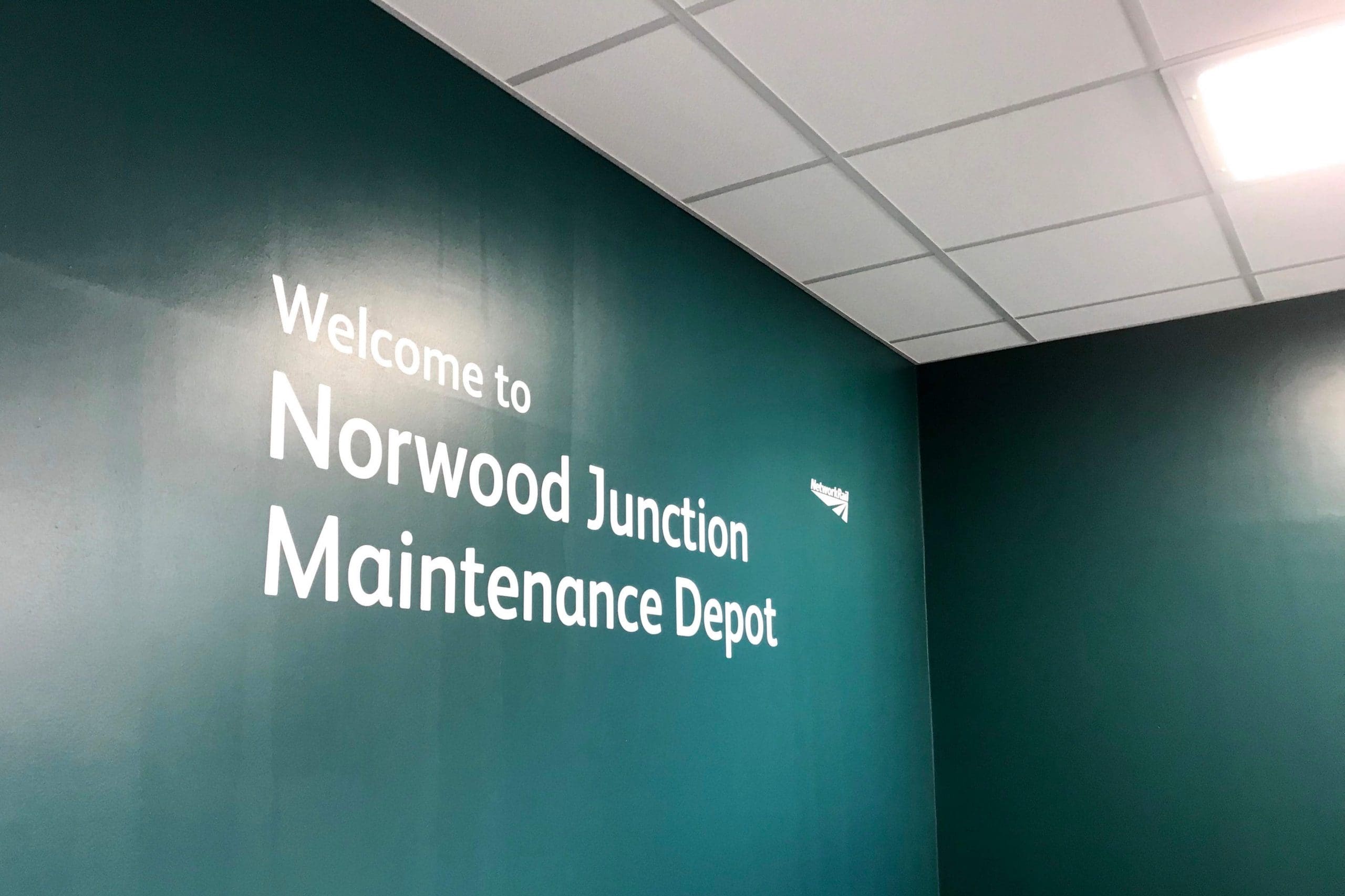 Norwood junction maintenance depot welcome wall where large commercial air conditioning solution by SubCool FM