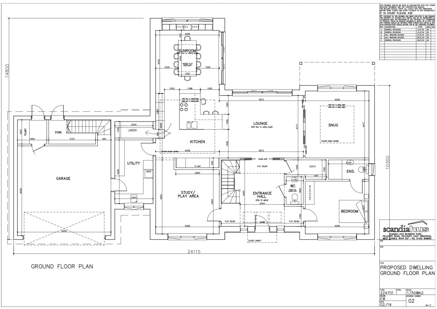 Floor plans of Scandia Hus new build to help plan air conditioning with SubCool FM