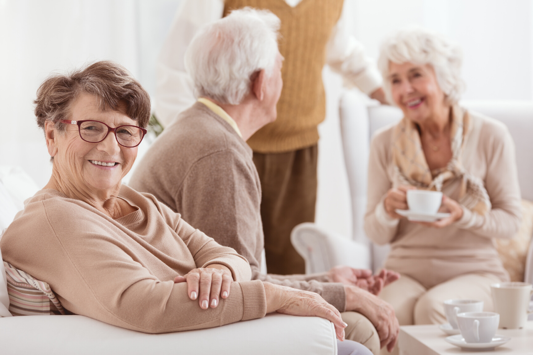 Elderly people looking comfortable in care home as cool from free mobile air con unit by Sub-Cool FM